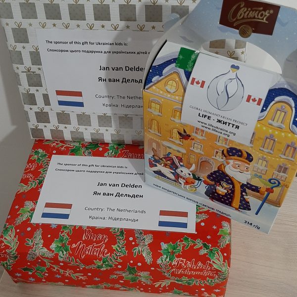 Merci beaucoup à Jan van Delden pour le parrainage de cadeaux de Noël pour les enfants Ukrainiens